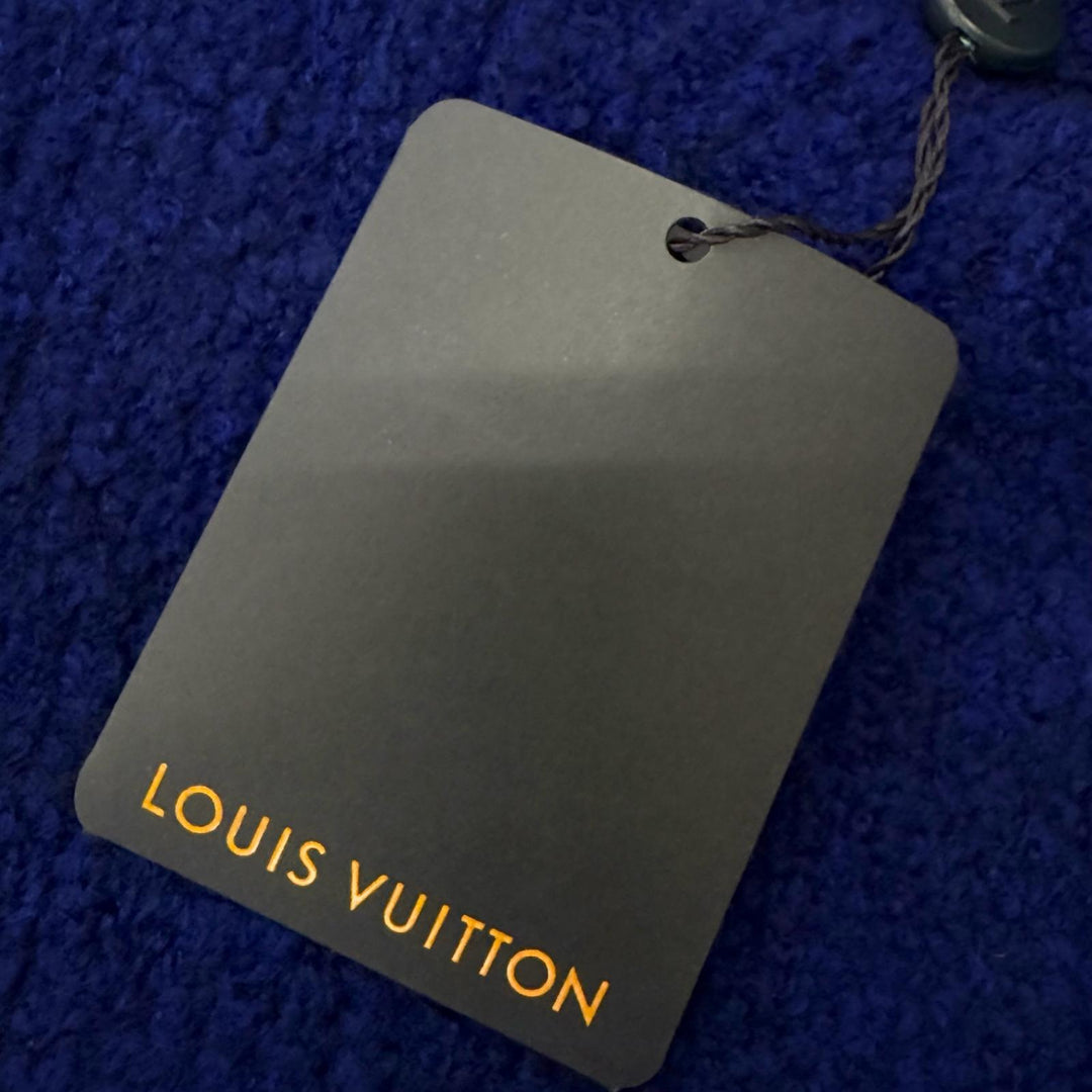 未使用品□LOUIS VUITTON ルイヴィトン 20AW ウール ヤク LVインターシャ ロングスリーブ セーター ブルー S イタリア製 正規品 メンズ