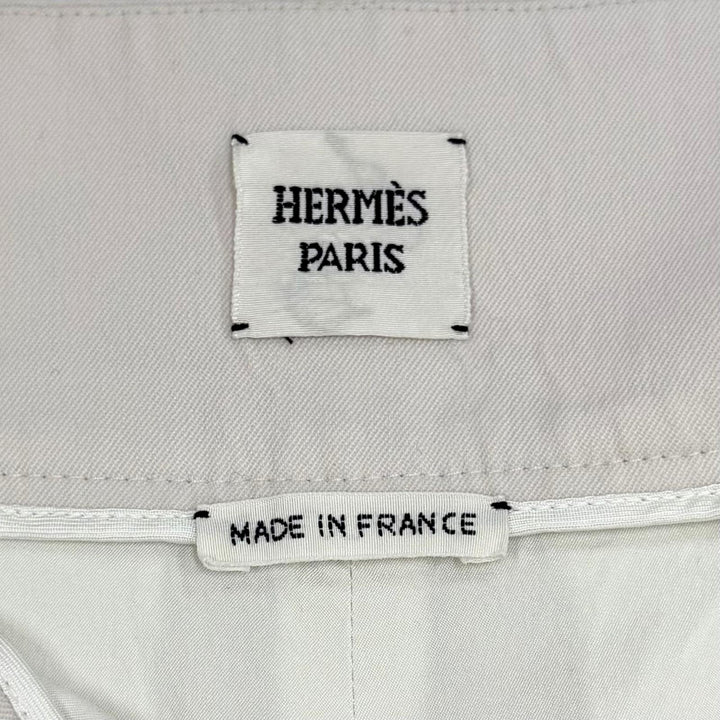極美品★HERMES エルメス メドール金具付 無地 ウール ショートパンツ ボトムス ライトベージュ 36 フランス製 レディース
