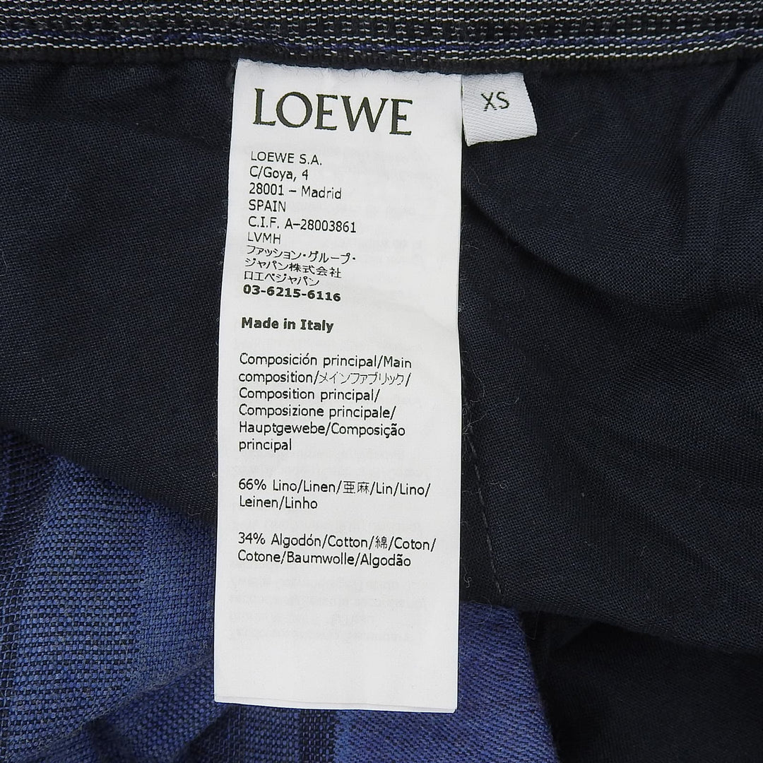 極美品▲LOEWE×Paulas Ibiza ロエベ×パウラズイビザ H616Y04X21 リネン コットン カーゴ ハーフパンツ マルチカラー XS 正規品 メンズ