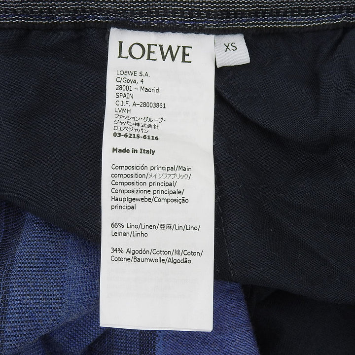 極美品▲LOEWE×Paulas Ibiza ロエベ×パウラズイビザ H616Y04X21 リネン コットン カーゴ ハーフパンツ マルチカラー XS 正規品 メンズ