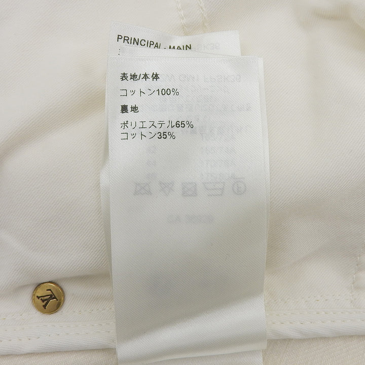 極美品▲LOUIS VUITTON ルイヴィトン 23AW コットン100％ ラゲージタグ スカート アイボリー ゴールド M～Lサイズ相当 正規品 レディース