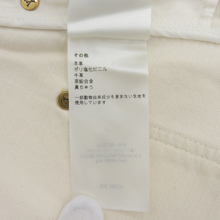極美品▲LOUIS VUITTON ルイヴィトン 23AW コットン100％ ラゲージタグ スカート アイボリー ゴールド M～Lサイズ相当 正規品 レディース