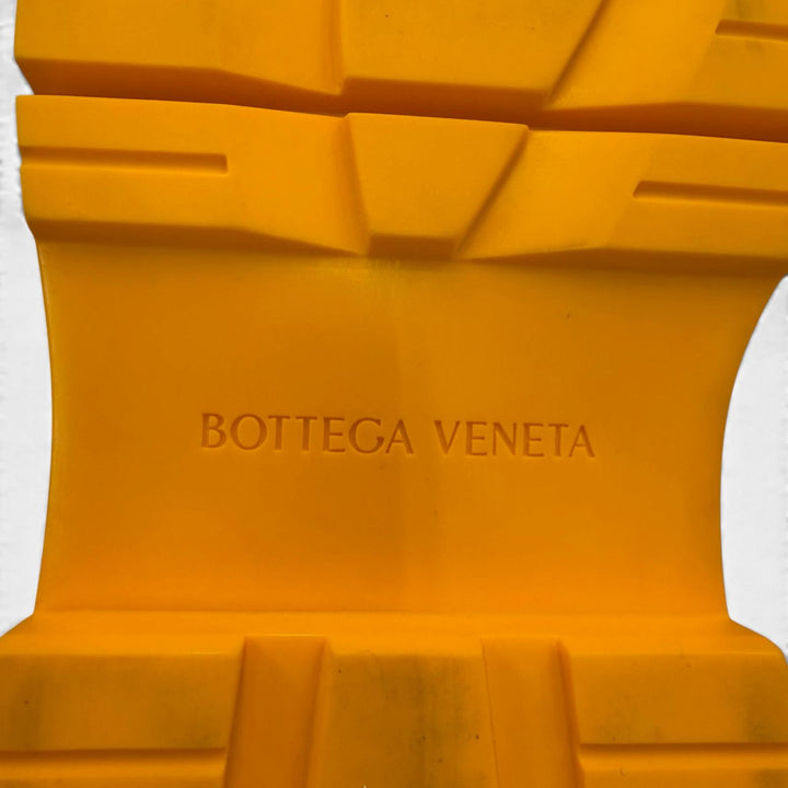 極美品▼BOTTEGAVENETA ボッテガヴェネタ 630297 レザー サイドゴア タイヤチェルシーブーツ ブラック オレンジ 41 イタリア製 メンズ