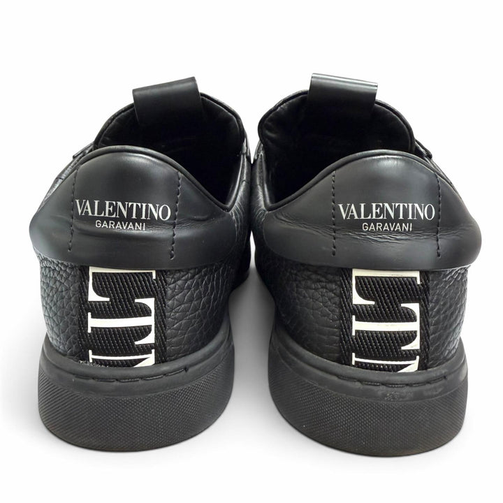 【ドンドン見直し】美品□Valentino Garavani ヴァレンティノガラヴァーニ レザー VLTNロゴ スリッポン スニーカー ブラック 41 伊製