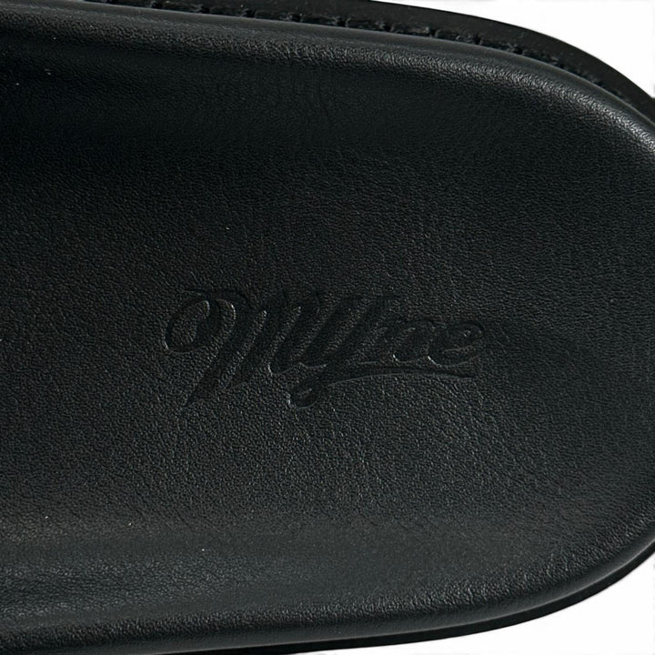 未使用品▲MYne マイン G08FW701 logo Slide Sandal ロゴスライドサンダル シャワー サンダル ブラック 40 レディース 箱付き