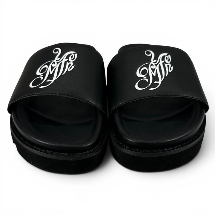 未使用品▲MYne マイン G08FW701 logo Slide Sandal ロゴスライドサンダル シャワー サンダル ブラック 40 レディース 箱付き