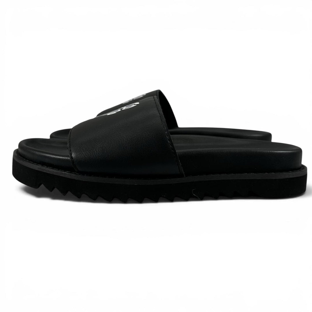 未使用品▲MYne マイン G08FW701 logo Slide Sandal ロゴスライドサンダル シャワー サンダル ブラック 40 レディース 箱付き