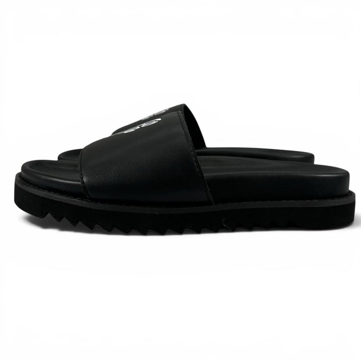 未使用品▲MYne マイン G08FW701 logo Slide Sandal ロゴスライドサンダル シャワー サンダル ブラック 40 レディース 箱付き