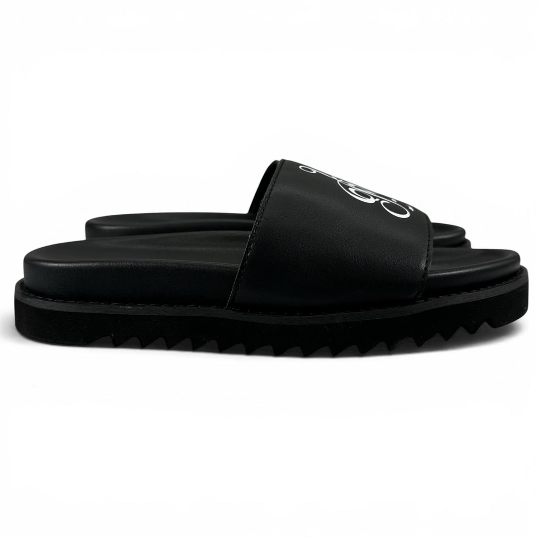 未使用品▲MYne マイン G08FW701 logo Slide Sandal ロゴスライドサンダル シャワー サンダル ブラック 40 レディース 箱付き