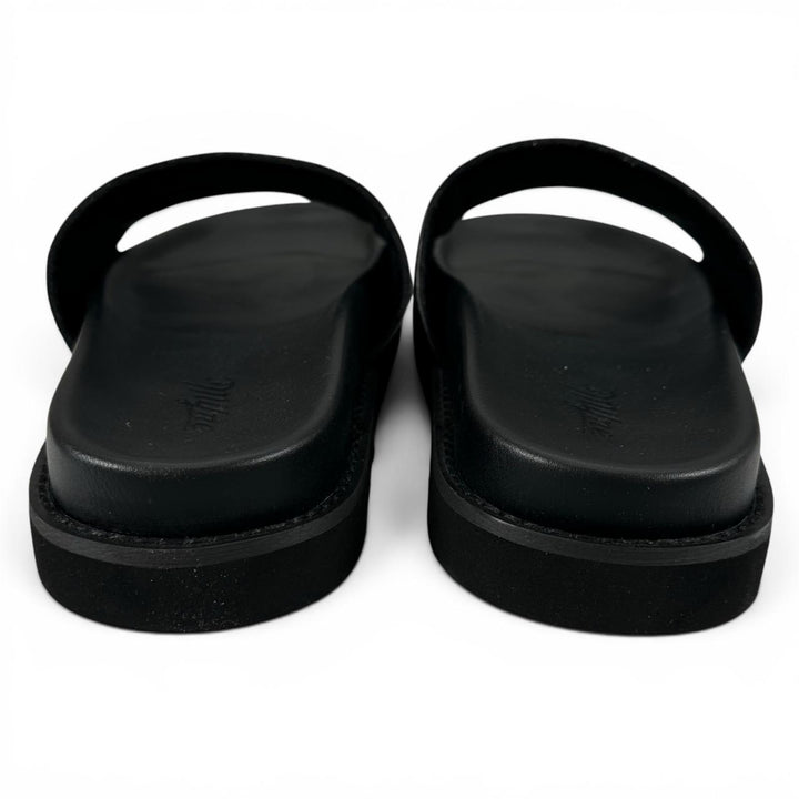 未使用品▲MYne マイン G08FW701 logo Slide Sandal ロゴスライドサンダル シャワー サンダル ブラック 40 レディース 箱付き