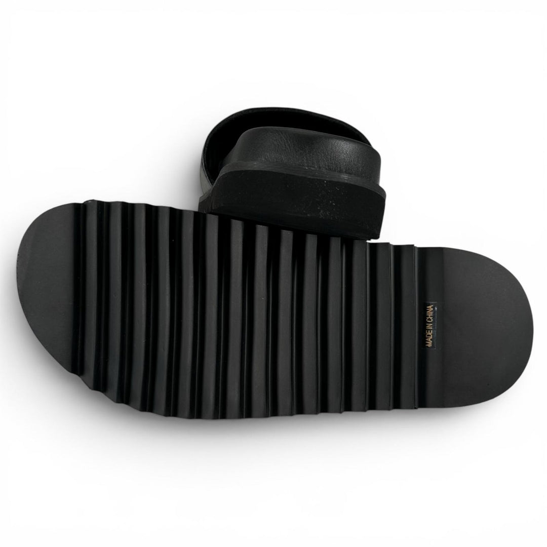 未使用品▲MYne マイン G08FW701 logo Slide Sandal ロゴスライドサンダル シャワー サンダル ブラック 40 レディース 箱付き
