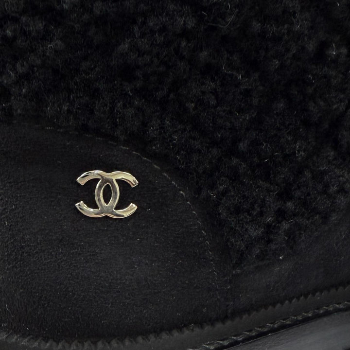 美品◇CHANEL シャネル G37813 ココネージュ スウェードレザー マトラッセ ココマーク金具付 ショートブーツ シルバー金具 36 イタリア製