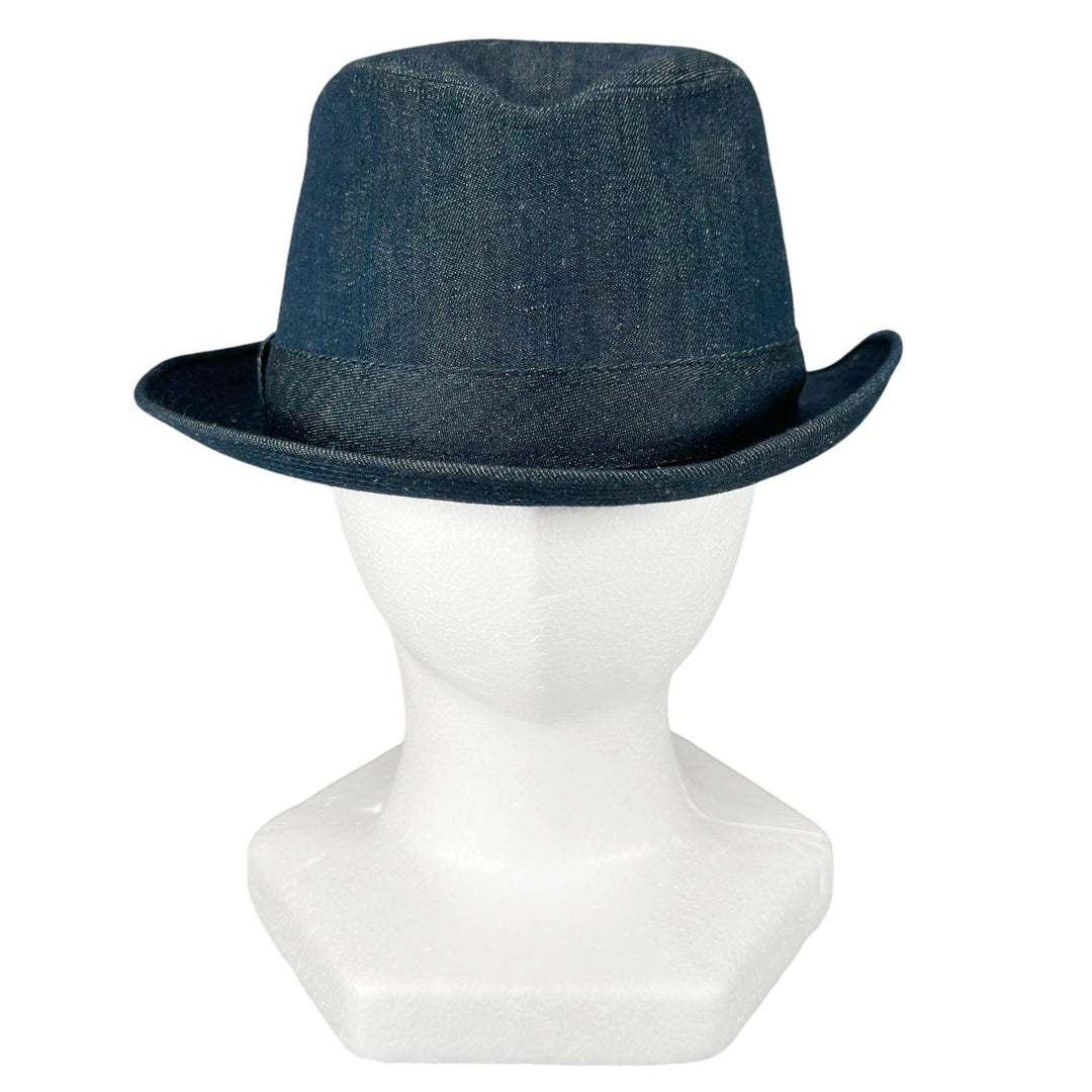 極美品▲HERMES エルメス コットン リネン Hロゴ刺繍 中折れ ハット 帽子 インディゴブルー 60 フランス製 正規品 メンズ 箱付き