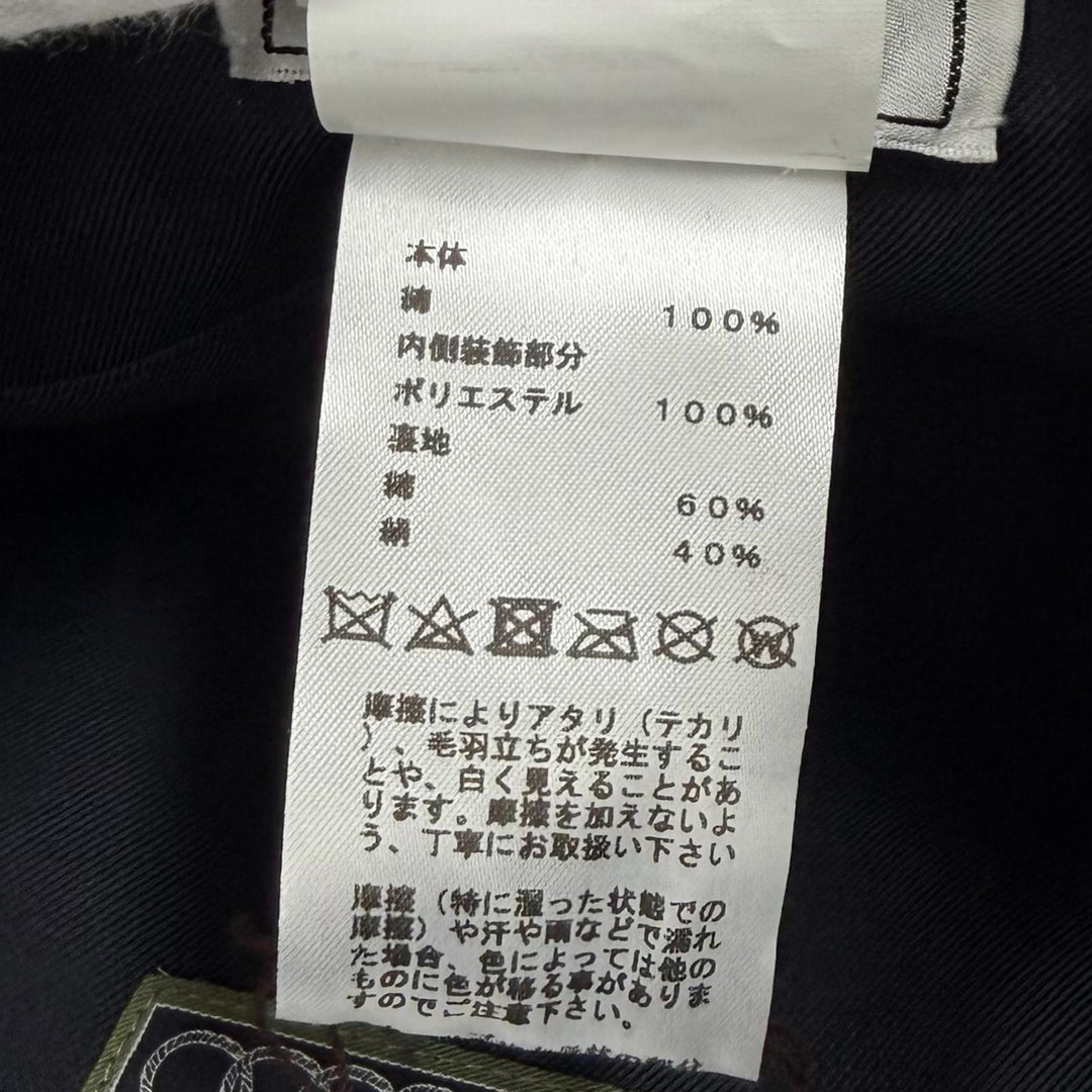 美品★HERMES エルメス H221017N コットン100% セリエ金具付 サントノーレ CLIQUETIS デニム ベレー帽 インディゴ 56 正規品 保存袋付