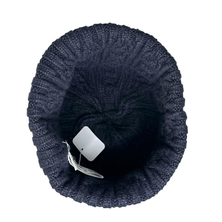 美品▲HERMES エルメス H202070N トリ・マイヨン カシミヤ100% ニットキャップ 帽子 ネイビーブルー M イタリア製 正規品 メンズ