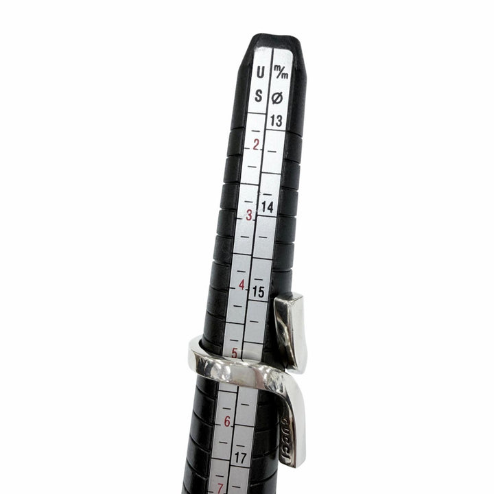 美品☆GUCCI グッチ スパイラルリング ロゴ入り 925 アクセサリー リング 指輪 シルバー JP10号相当 重量10.6g レディース