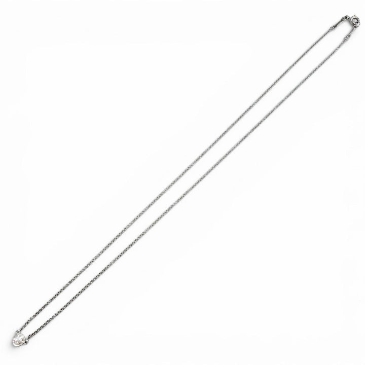 美品△TIFFANY&amp;Co. ティファニー バイザヤード PT950 1Pダイヤ 枠直径約5.0mm 約0.18ct ネックレス アクセサリー プラチナ 重量2.42g