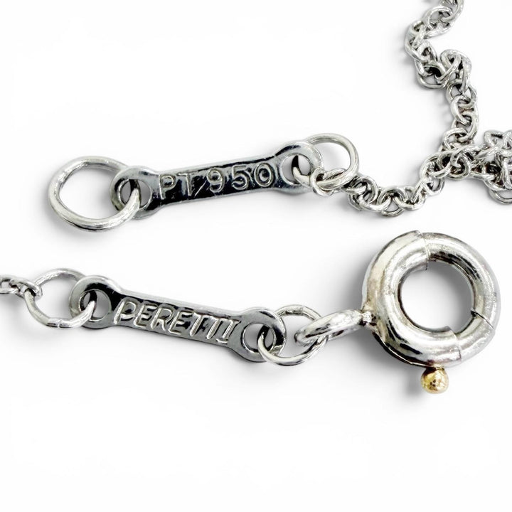 美品△TIFFANY&amp;Co. ティファニー バイザヤード PT950 1Pダイヤ 枠直径約5.0mm 約0.18ct ネックレス アクセサリー プラチナ 重量2.42g