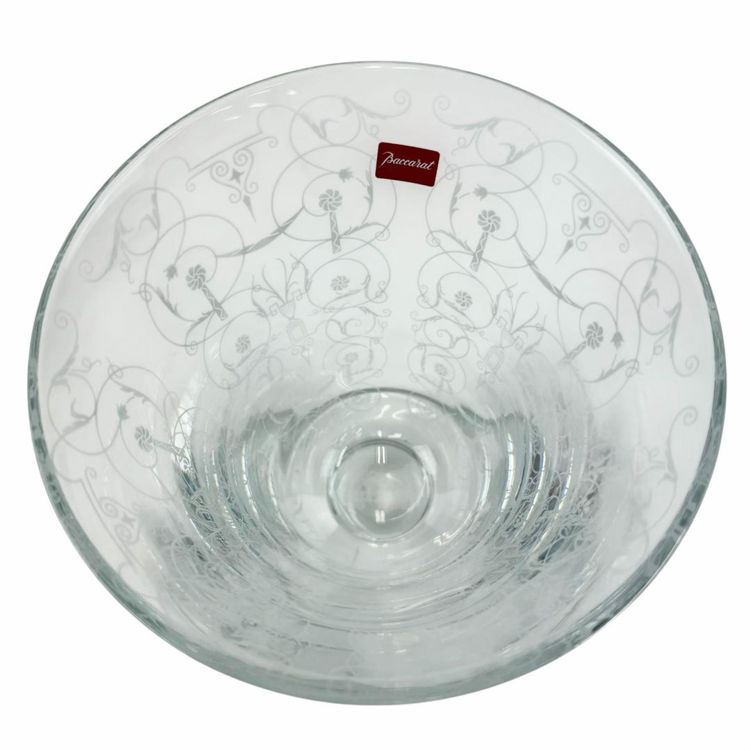 未使用品☆Baccarat バカラ ミケランジェロ フラワーベース 大型グラス ポット 花柄アラベスク フランスアンティーク 花瓶 クリスタル
