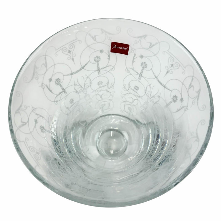 未使用品☆Baccarat バカラ ミケランジェロ フラワーベース 大型グラス ポット 花柄アラベスク フランスアンティーク 花瓶 クリスタル