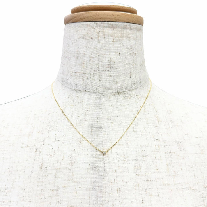 美品△TIFFANY&amp;Co. ティファニー バイザヤード 750 YG 1Pダイヤ 直径約3.4mm 約0.03ct ネックレス イエローゴールド 重量1.8g レディース