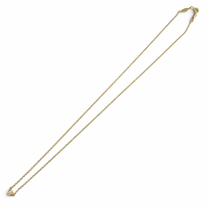 美品△TIFFANY&amp;Co. ティファニー バイザヤード 750 YG 1Pダイヤ 直径約3.4mm 約0.03ct ネックレス イエローゴールド 重量1.8g レディース