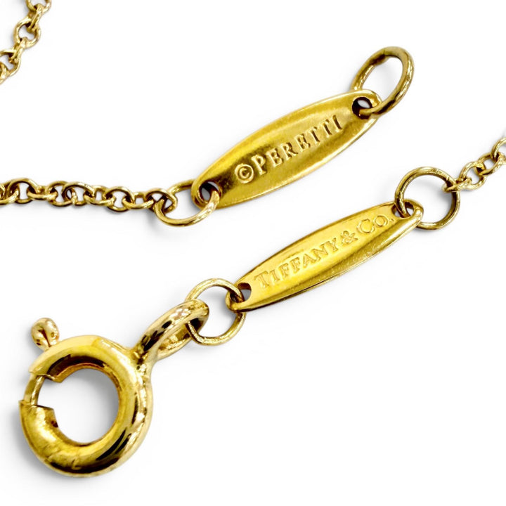 美品△TIFFANY&amp;Co. ティファニー バイザヤード 750 YG 1Pダイヤ 直径約3.4mm 約0.03ct ネックレス イエローゴールド 重量1.8g レディース