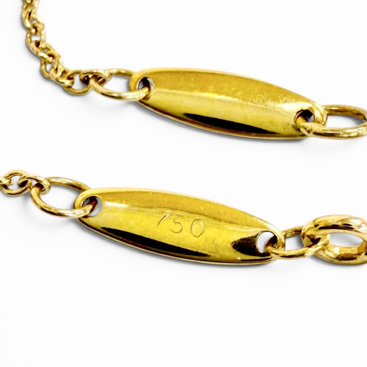 美品△TIFFANY&amp;Co. ティファニー バイザヤード 750 YG 1Pダイヤ 直径約3.4mm 約0.03ct ネックレス イエローゴールド 重量1.8g レディース