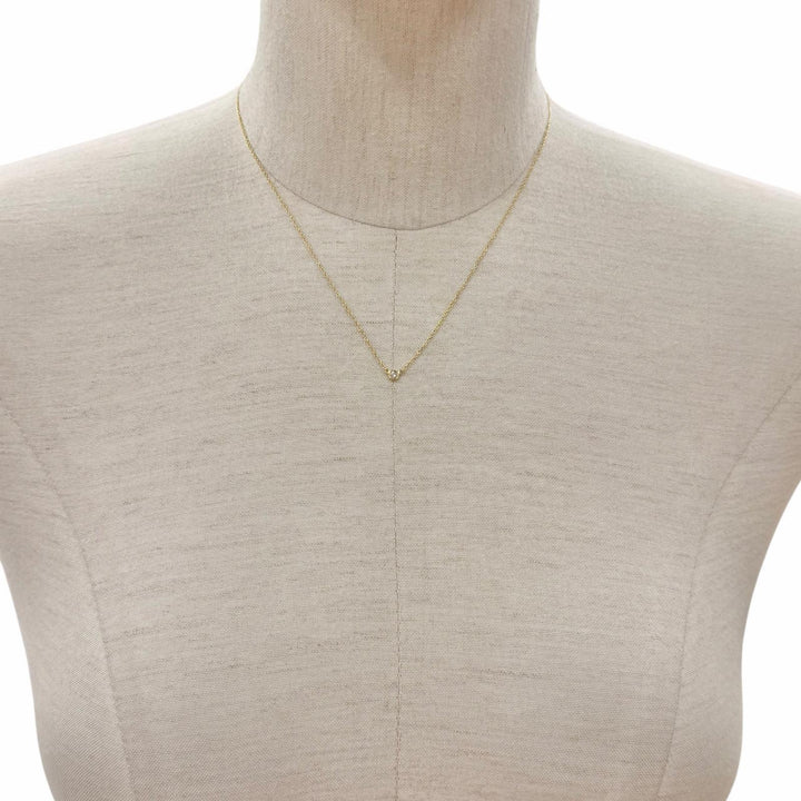 美品◇TIFFANY&amp;Co. ティファニー バイザヤード エルサペレッティ 750(YG) ダイヤ1P 約0.03ct 直径3.4mm ネックレス 重量1.76g レディース