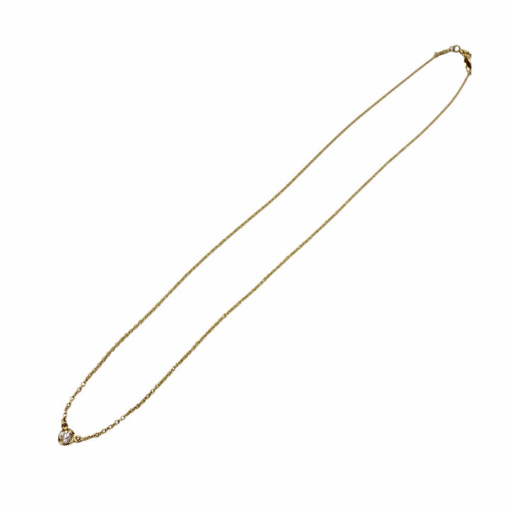 美品◇TIFFANY&amp;Co. ティファニー バイザヤード エルサペレッティ 750(YG) ダイヤ1P 約0.03ct 直径3.4mm ネックレス 重量1.76g レディース