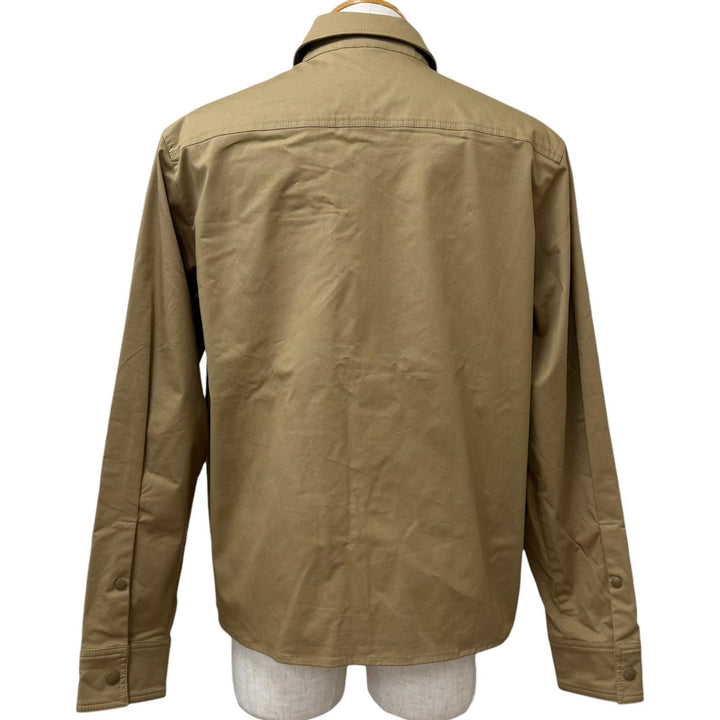 良品□MONCLER モンクレール 25SS CAMICIA ロゴワッペン ZIPUP サファリジャケット ブルゾンジャケット ベージュ L 正規品 メンズ