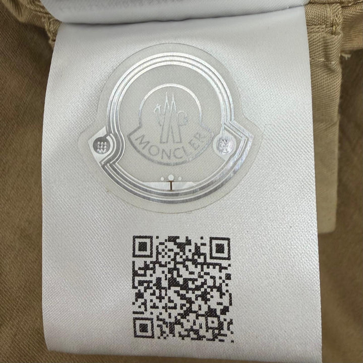 良品□MONCLER モンクレール 25SS CAMICIA ロゴワッペン ZIPUP サファリジャケット ブルゾンジャケット ベージュ L 正規品 メンズ
