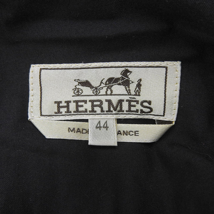 美品▲HERMES エルメス 22SS レザー使い セリエボタン ボタンフライ 5ポケット パンツ ダークネイビー 44 フランス製 正規品 メンズ