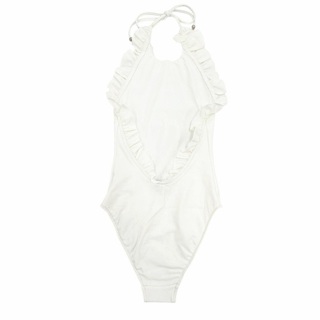 未使用品◇CHANEL シャネル 23SS P74899 ココマーク総柄 スイムウェア 水着 ワンピース ホワイト 34 イタリア製 正規品 レディース