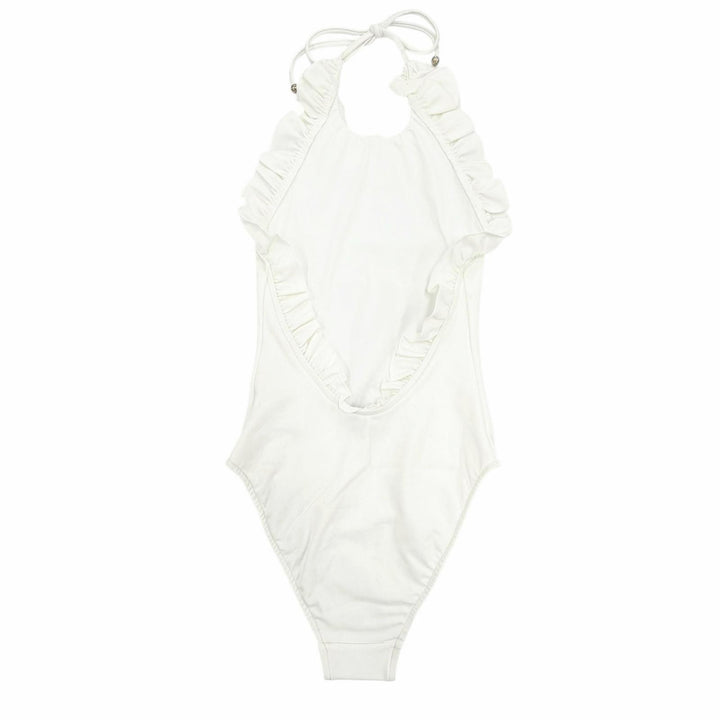 未使用品◇CHANEL シャネル 23SS P74899 ココマーク総柄 スイムウェア 水着 ワンピース ホワイト 34 イタリア製 正規品 レディース
