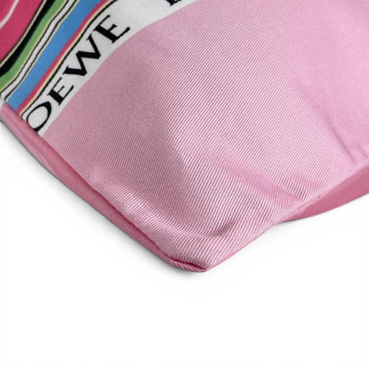 極美品▲LOEWE ロエベ 329.51.V83 ドローストリング ポーチ ストライプ柄 巾着バッグ ポーチ マルチカラー ポルトガル製 レディース