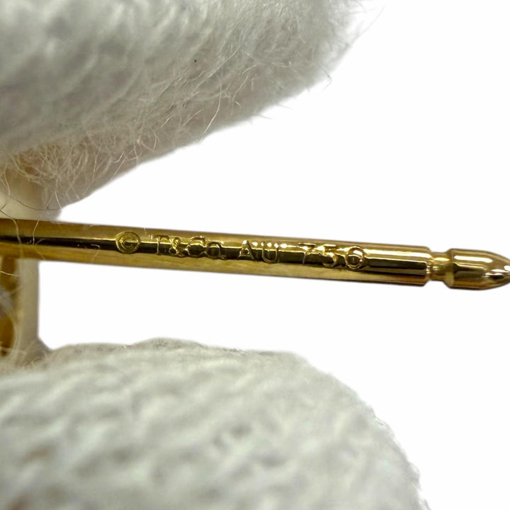 極美品□TIFFANY&amp;Co. ティファニー AU750 1Pダイヤモンド 1837 サークル ピアス イエローゴールド イタリア製 重量2.51g レディース 箱付