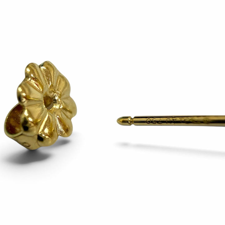 極美品□TIFFANY&amp;Co. ティファニー AU750 1Pダイヤモンド 1837 サークル ピアス イエローゴールド イタリア製 重量2.51g レディース 箱付