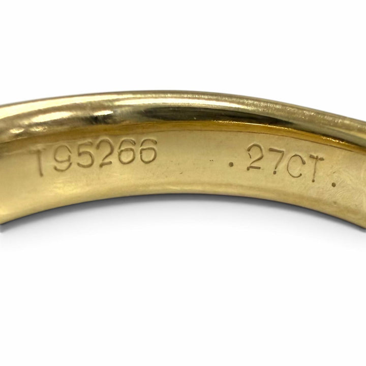 極美品□TIFFANY&amp;Co. ティファニー 750 PT950 0.27 H VVS1 VG NONE T95266 リング 指輪 イエローゴールド JP9号 重量4.01g レディース