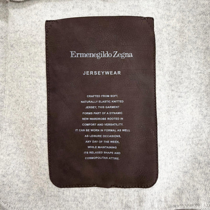 極美品△Ermenegildo Zegna エルメネジルド ゼニア 4EBCS0 カシミヤ ウール JERSEYWEAR レザートリム 中綿入 チェスターコート 48 正規品