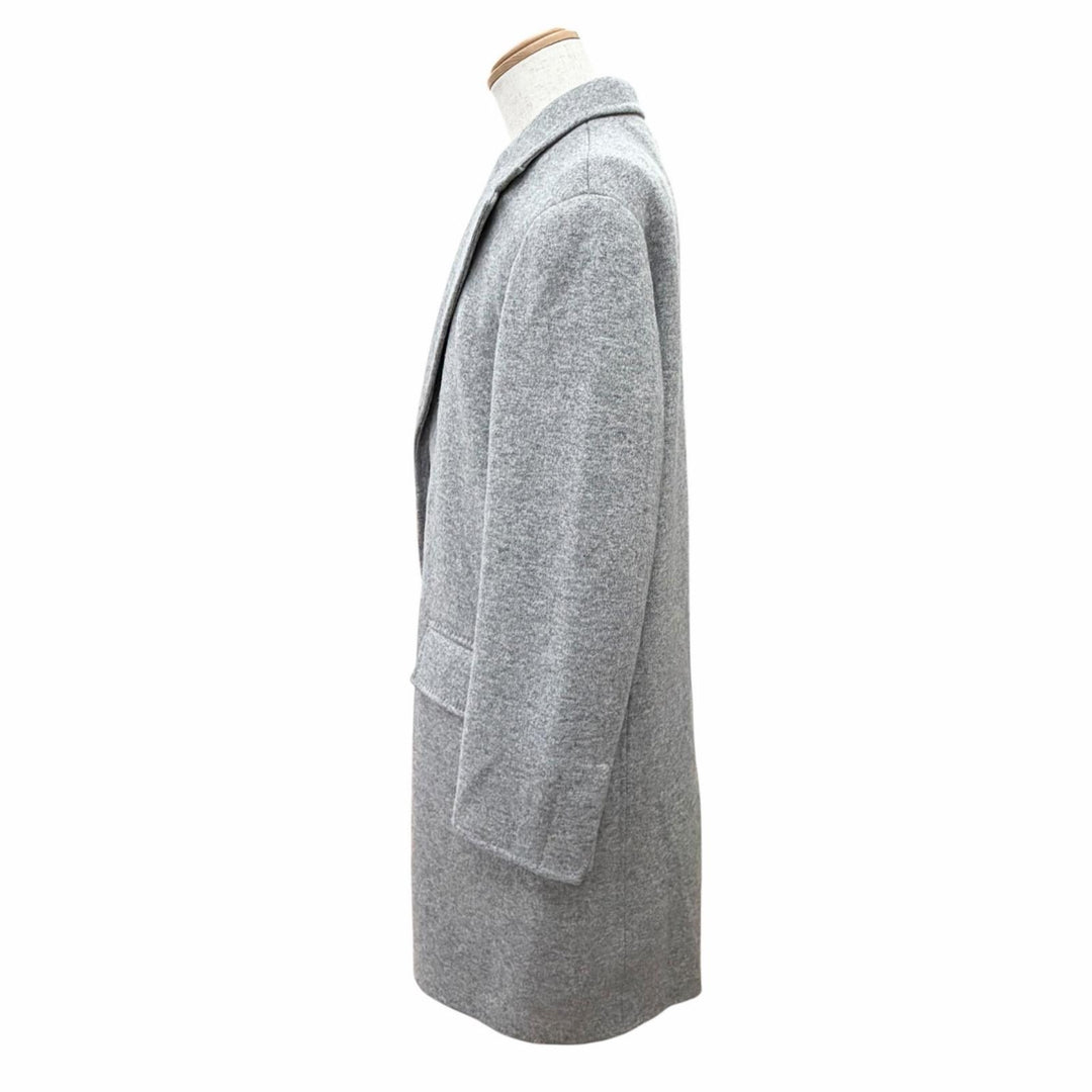 極美品△Ermenegildo Zegna エルメネジルド ゼニア 4EBCS0 カシミヤ ウール JERSEYWEAR レザートリム 中綿入 チェスターコート 48 正規品
