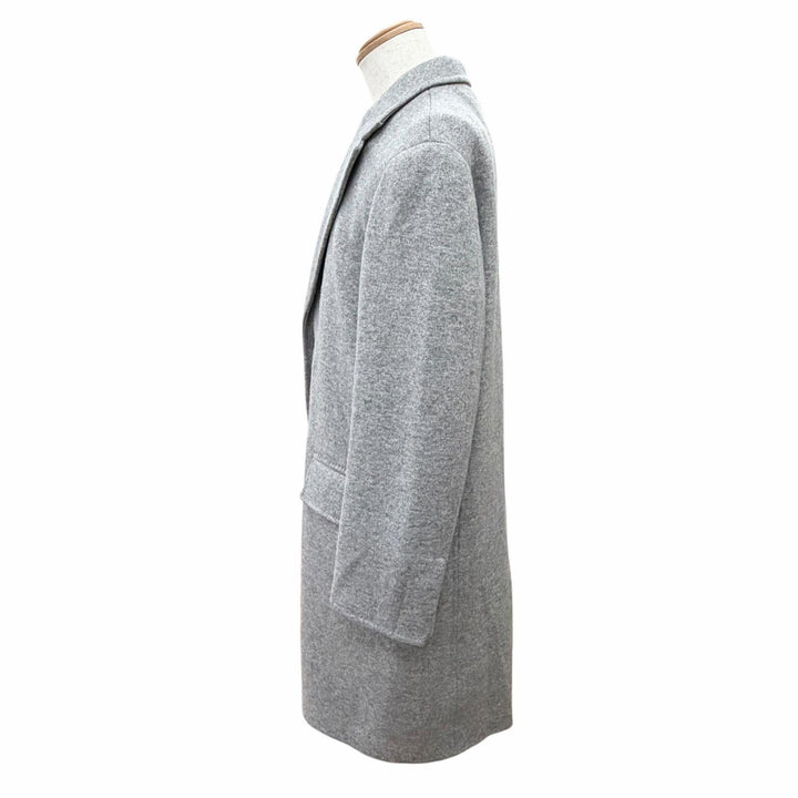 極美品△Ermenegildo Zegna エルメネジルド ゼニア 4EBCS0 カシミヤ ウール JERSEYWEAR レザートリム 中綿入 チェスターコート 48 正規品