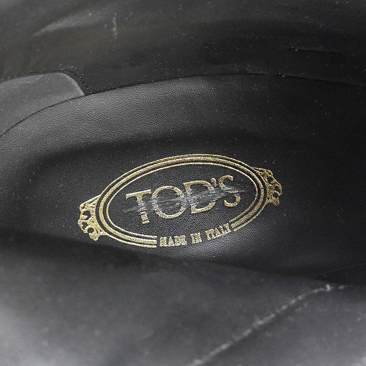 極美品▲TOD’S トッズ サイドジップ レースアップ レザー ロング ブーツ ブラック 39 イタリア製 レディース