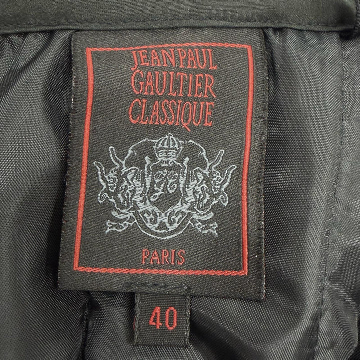 極美品◇JEAN-PAUL GAULTIER ジャンポールゴルチエ 切り替えデザイン 中綿入り パファーロングスカート ブラック 40 正規品 レディース