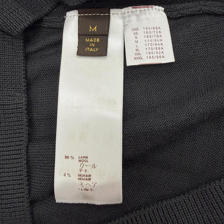 未使用品▼LOUIS VUITTON ルイヴィトン ウール モヘア 希少 LVフロントロゴ クルーネック ニットセーター ダークグレー M 正規品 箱付き