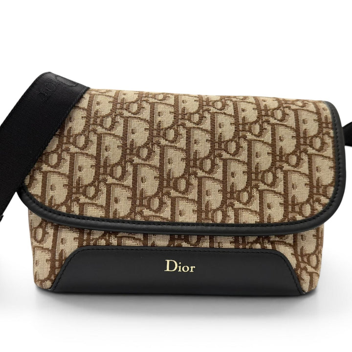 未使用品□Dior HOMME 2DBCA627YUS Dior Jett1 フラップ付き メッセンジャーバッグ ミニ レザー オブリーク ショルダーバッグ 伊製