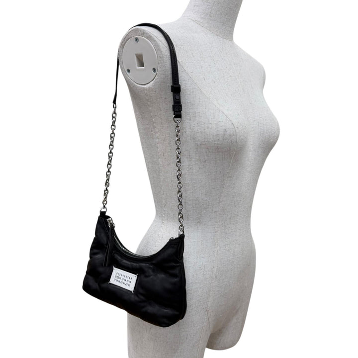 美品☆Maison Margiela 11 メゾンマルジェラ11 SB1WG0021 グラムスラム ホーボー マイクロ チェーンショルダーバッグ キルトナッパレザー