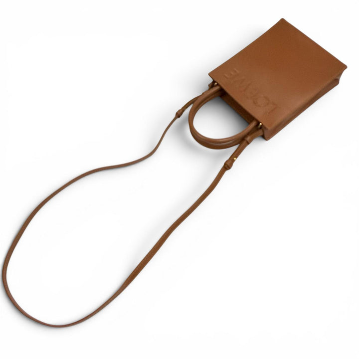 良品★LOEWE ロエベ A933S30X01 スタンダード A5 トート タン レザー 2WAY ショルダーバッグ トートバッグ スペイン製 レディース