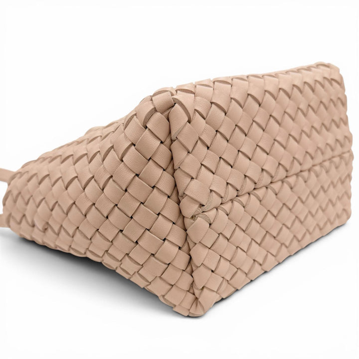 極美品◇BOTTEGAVENETA ボッテガヴェネタ 781670 イントレチャート ミニカバ ラムスキン ポーチ付 2WAYハンド ショルダーバッグ ピンク