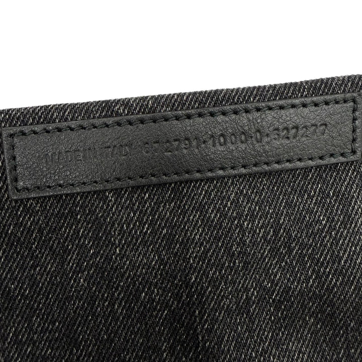極美品☆BALENCIAGA バレンシアガ 672791 エブリデイ ノースサウス スモール デニム レザー使い 2WAY ショルダー ハンドバッグ ブラック